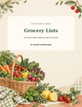 Grocery Lists printable planner with watercolor market artwork